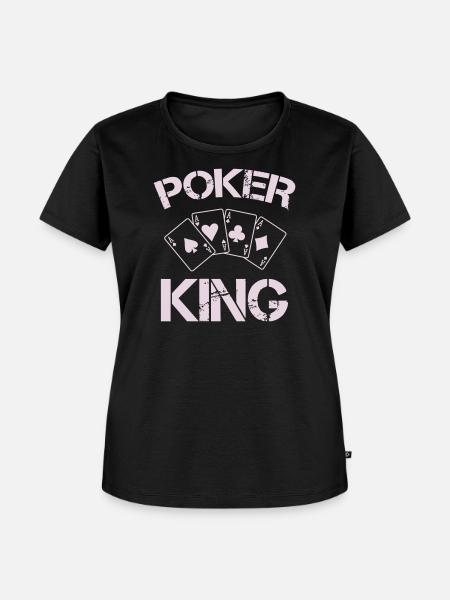 Poker König Kartenmuster - Frauen Premium Bio T-Shirt - Schwarz