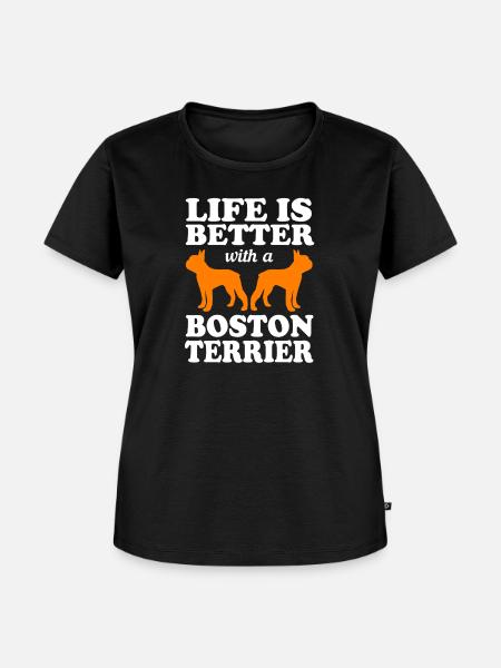 Boston Terrier - Frauen Premium Bio T-Shirt - Schwarz