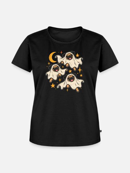 Geisterpugim Mondschein - Frauen Premium Bio T-Shirt - Schwarz