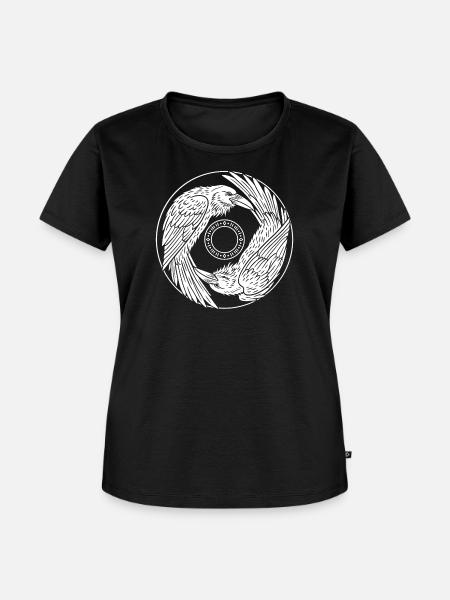 Gedanke und Erinnerung - zwei Raben - Frauen Premium Bio T-Shirt - Schwarz