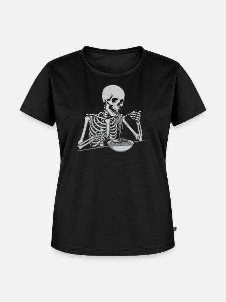 Skelett-Frühstücksschale - Frauen Premium Bio T-Shirt - Schwarz