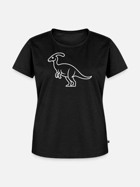 Linien Dino Silhouette - Frauen Premium Bio T-Shirt - Schwarz