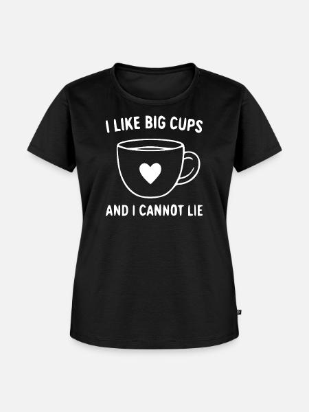 Herz Becher Humor Spruch - Frauen Premium Bio T-Shirt - Schwarz