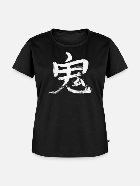 Tuefel / Geist - Japanisch - Frauen Premium Bio T-Shirt - Schwarz