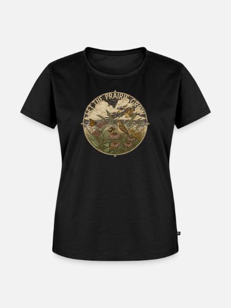 Let The Prairie Grow Native Prairie - Frauen Premium Bio T-Shirt - Schwarz