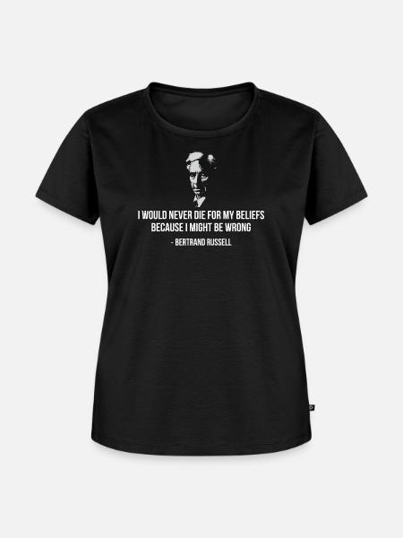 Bertrand Russell Zitat-Tee - Frauen Premium Bio T-Shirt - Schwarz