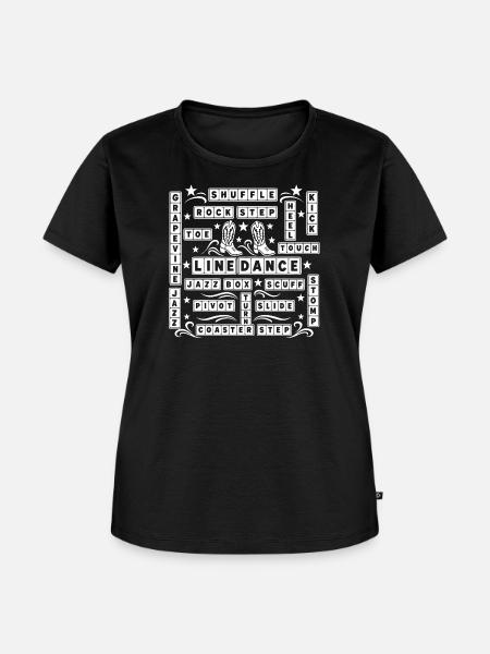 Line_Dance_Textdesign_01 - Frauen Premium Bio T-Shirt - Schwarz