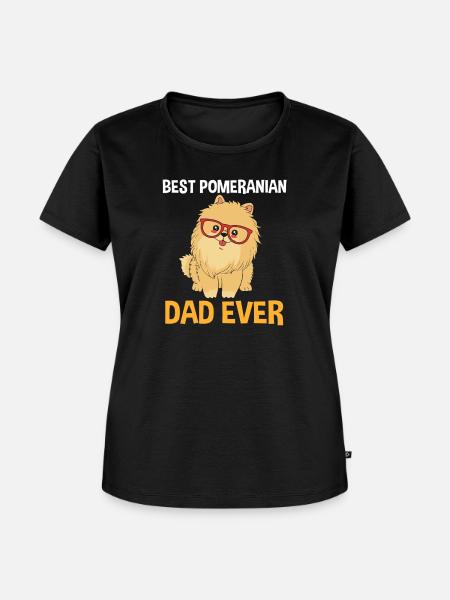 Zwergspitz Pomeranian Papa - Frauen Premium Bio T-Shirt - Schwarz