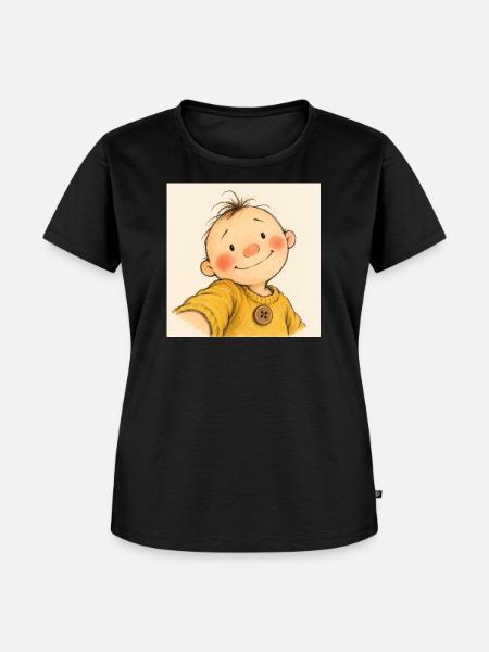 Kleiner Sonnenschein im Gelben Pullover - Frauen Premium Bio T-Shirt - Schwarz