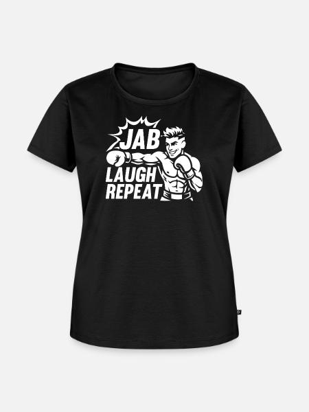Jab Laugh Repeat Boxing Gloves - Frauen Premium Bio T-Shirt - Schwarz