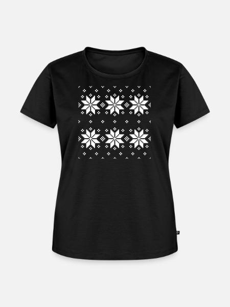 Frohe Weihnachten Muster 5 - Frauen Premium Bio T-Shirt - Schwarz