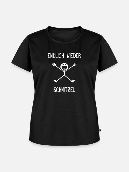 Endlich wieder Schnitzel Schnitzelliebhaber - Frauen Premium Bio T-Shirt - Schwarz