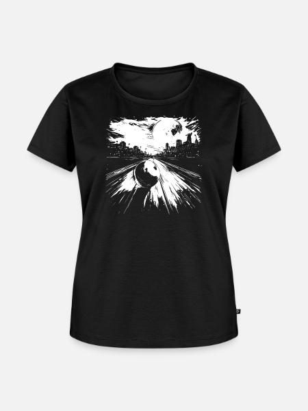 Bowling Grafik - Frauen Premium Bio T-Shirt - Schwarz