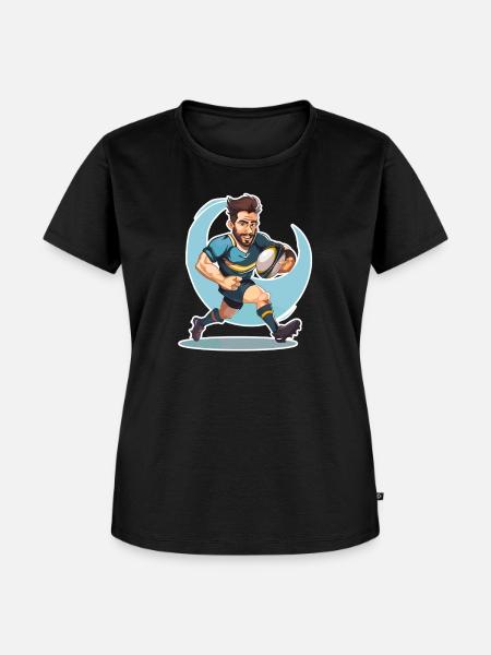 Rugbyspieler - Frauen Premium Bio T-Shirt - Schwarz