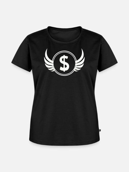Flügel-Dollar Symbol - Frauen Premium Bio T-Shirt - Schwarz