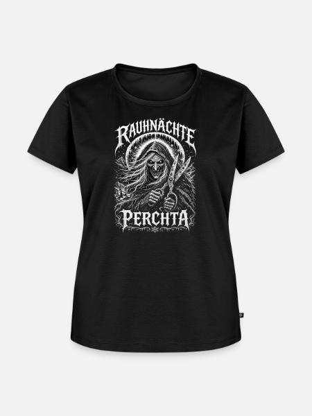 Perchta Raunächte Krampus Perchtenzeit Wintergeist - Frauen Premium Bio T-Shirt - Schwarz