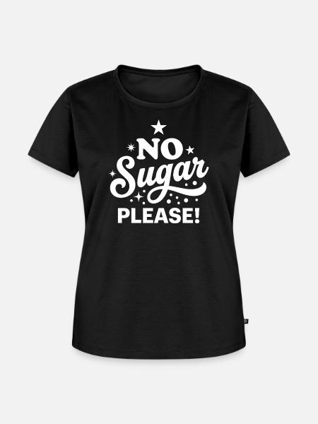 No Sugar Please Retro-Skript - Frauen Premium Bio T-Shirt - Schwarz