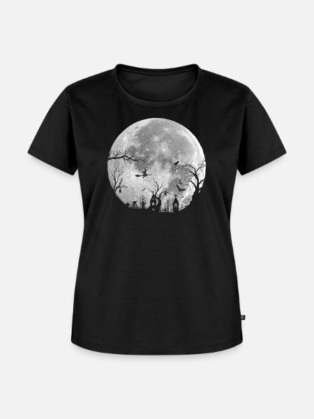 Ganze Nacht: Unheimlicher Wald - Frauen Premium Bio T-Shirt - Schwarz
