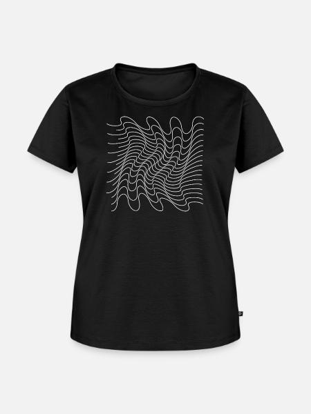 Wellengitter-Mirage - Frauen Premium Bio T-Shirt - Schwarz