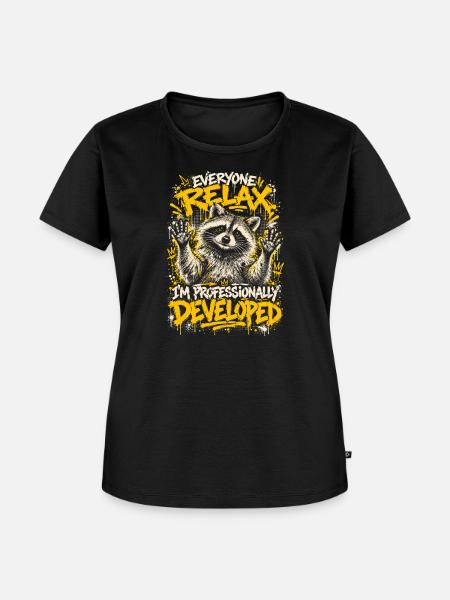 Raccoon Graffiti: Professionell entwickelt - Frauen Premium Bio T-Shirt - Schwarz