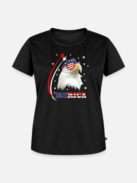 Merica Eagle - Frauen Premium Bio T-Shirt - Schwarz