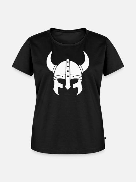 Wikingerhelm Silhouette - Frauen Premium Bio T-Shirt - Schwarz