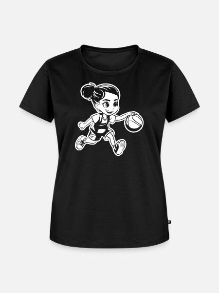 Lustiges Basketball Mädchen - Frauen Premium Bio T-Shirt - Schwarz