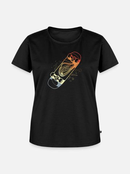 Skateboard Skizze Retro Style - Frauen Premium Bio T-Shirt - Schwarz