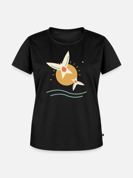 Schwalben bei Sonnenaufgang - Frauen Premium Bio T-Shirt - Schwarz