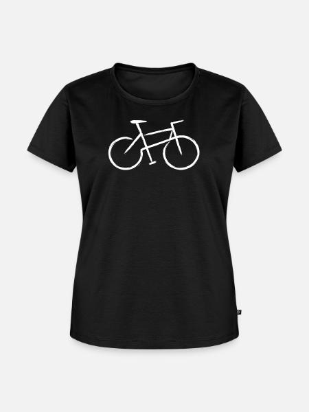 Weiße Fahrrad Silhouette - Frauen Premium Bio T-Shirt - Schwarz