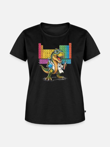 Dino Wissenschaftler Regenbogenlab - Frauen Premium Bio T-Shirt - Schwarz