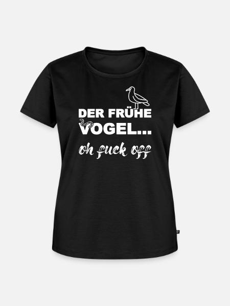 Der frühe Vogel, weiß - Frauen Premium Bio T-Shirt - Schwarz