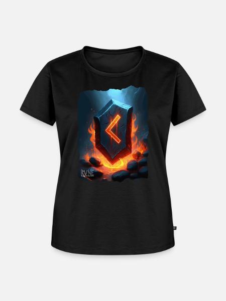 Kenaz Runen Artwork - Frauen Premium Bio T-Shirt - Schwarz
