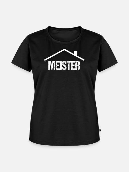 Meisterhandwerk Logo mit Dach - Frauen Premium Bio T-Shirt - Schwarz