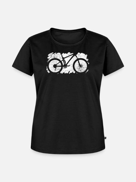 Pinselstrich Fahrrad Silhouette - Frauen Premium Bio T-Shirt - Schwarz