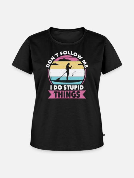 Nicht folgen Paddelboard - Frauen Premium Bio T-Shirt - Schwarz