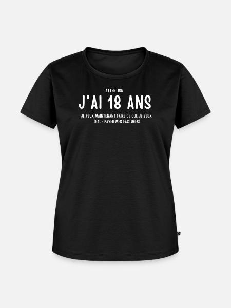 Humor zum 18-jährigen Jubiläum - Frauen Premium Bio T-Shirt - Schwarz