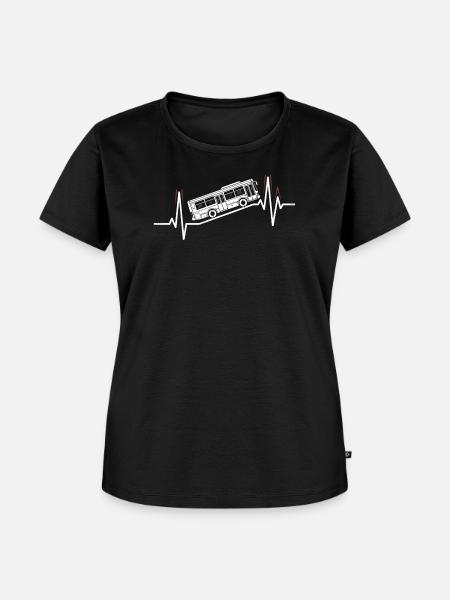 Busfahrer Herzschlag Linienbus Beruf Fahrer - Frauen Premium Bio T-Shirt - Schwarz