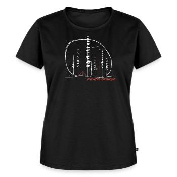 Zelt im Wald Fichtelgebirge - Frauen Premium Bio T-Shirt - Schwarz - Vorne - Selfina (174cm)