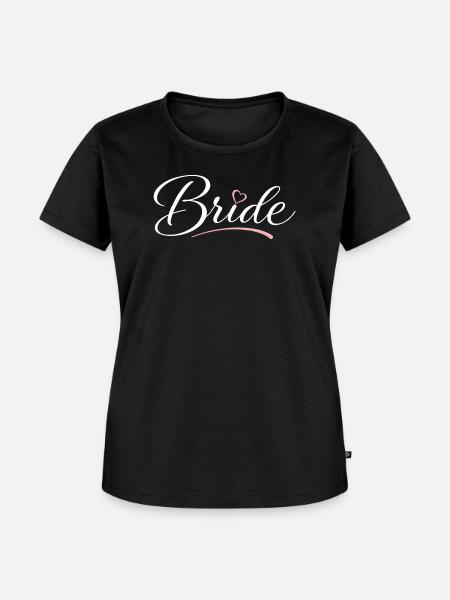 Braut-Schriftzug mit Herz - Frauen Premium Bio T-Shirt - Schwarz