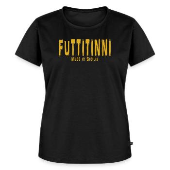 futtitinni t-shirt Sicile Sicilien Sicilien - T-shirt Premium bio Femme - noir - Devant - Selfina (174cm)