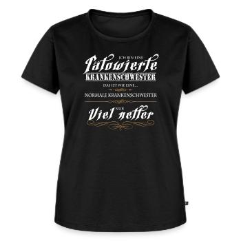 Tätowierte Krankenschwestern sind netter! - Frauen Premium Bio T-Shirt - Schwarz - Vorne - Selfina (174cm)