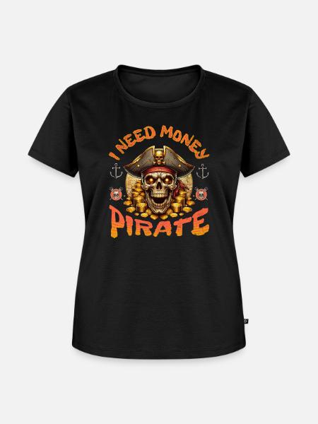 Piraten - Frauen Premium Bio T-Shirt - Schwarz