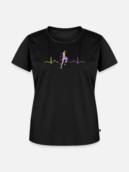 Boulderer Herzschlag Boulder Bouldern - Frauen Premium Bio T-Shirt - Schwarz