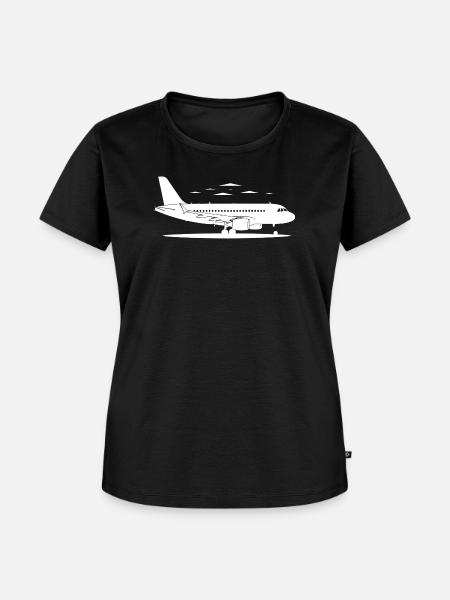 Flugzeug Skizze - Frauen Premium Bio T-Shirt - Schwarz
