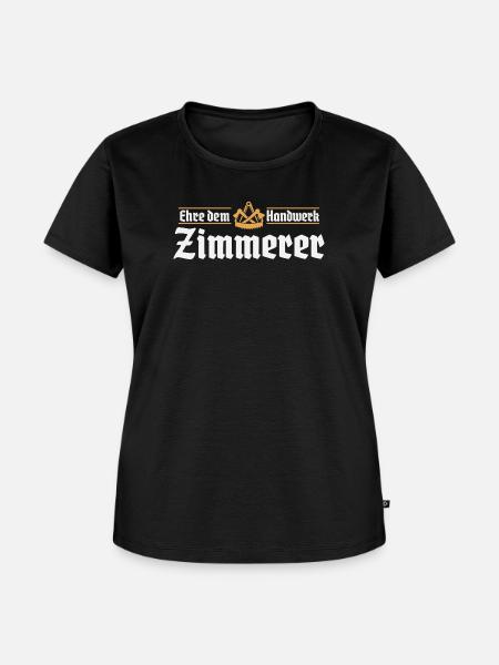 Zimmerer Handwerk Zimmermann Zunftzeichen - Frauen Premium Bio T-Shirt - Schwarz