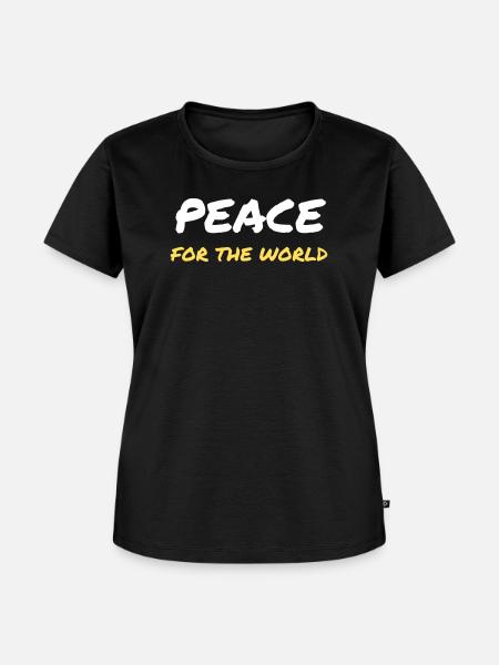 Frieden für die Welt - Frauen Premium Bio T-Shirt - Schwarz