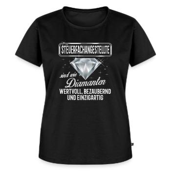 STEUERFACHANGESTELLTE -DM - Frauen Premium Bio T-Shirt - Schwarz - Vorne - Selfina (174cm)