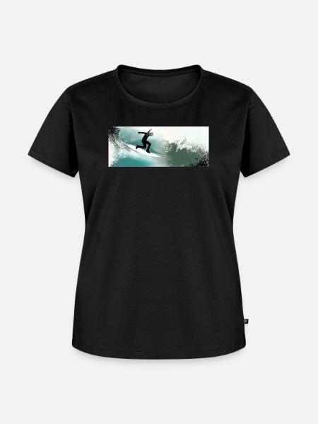 Im Rausch der Wellen - Frauen Premium Bio T-Shirt - Schwarz