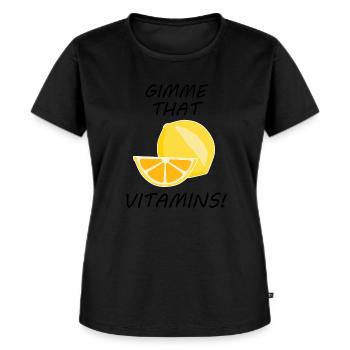 Zitrusfrüchte, Vitamine, Limonadenfrüchte - Frauen Premium Bio T-Shirt - Schwarz - Vorne - Selfina (174cm)